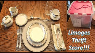 UNBOXING my Antique LIMOGES China Dinnerware THRIFT HAUL Scored [upl. by Aicssej]