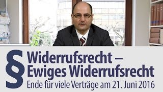 Widerrufsrecht  Gesetzesänderung 2016  Anwalt  Heidelberg [upl. by Anas736]