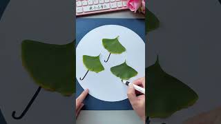 Pick up a few ginkgo leaves to make a creative sticker quotAutumn Rain 🌧️ reels shortvideo tiktok [upl. by Cazzie]