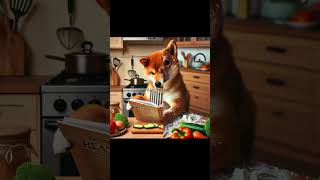 AI Cute Dog Stomach upset from eating too much fast food dog aiimages funnyvideo [upl. by Theron866]