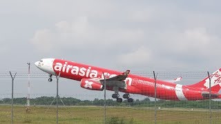 KLIA AirAsia Plane Spotting Landing And Takeoff Runway 32L amp 33 [upl. by Serra]