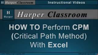 Critical Path MethodCPMwith Excel  Dr Harpers Classroom [upl. by Seitz]