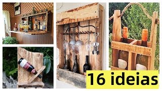 16 Ideias Criativas de BARES com PALLETS para ter uma adega de vinho com paletes em casa [upl. by Deena662]