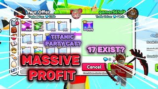 Trading Montage 18  🔥MASSIVE FLIPS AND PROFITS 🔥 ✨TITANIC PARTY CAT✨ Pet Simulator 99  Roblox [upl. by Puett403]