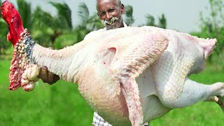 GIANT TURKEY RECIPE  VILLAGE TRADITIONAL GOAT  FISH  TURKEY RECIPE  Grandpa Food [upl. by Holtz]