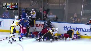 Penguins Rangers Scrum At End of Game [upl. by Marinelli437]