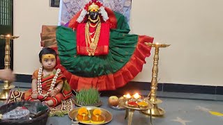 Navratri Theme Baby Photoshoot idea at Home monthly baby girl photo shoot [upl. by Adnoved]