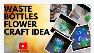 Waste bottle flower 🌼🌹 Craft Idea  Waste bottle into beautiful plastic flower idea 💡 Easy method [upl. by Roswald]