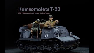 【Model Building】Komsomolets T20captured  Trumpeter  135 Tank Model  USSR most Cute Machinery [upl. by Lienad770]