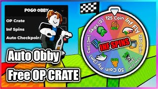 🎁OP Pogo Obby Script  Inf Spin  OP Crate  Auto Obby [upl. by Nollek]