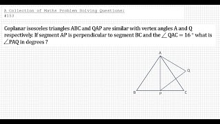 A Collection of Maths Problem Solving Questions153 Finding Angles [upl. by Olegna]