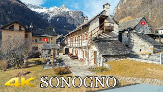 SONOGNO 🇨🇭 The Most Beautiful Historical Village in The Valle Verzasca Ticino Switzerland 4K 60p [upl. by Lertsek]