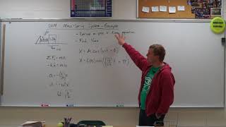 Simple Harmonic Motion Mass Spring System Example [upl. by Natsirc]