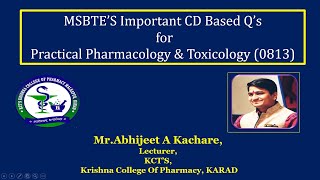 MSBTE’S CD based Questions for Pharmacology amp Toxicology PART2 MCQ PRACTICAL Diploma Pharmacy [upl. by Clarie296]