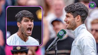 quotThat point was unbelievablequot  Carlos Alcaraz  Fourth round Oncourt Interview  Wimbledon 2024 [upl. by Niaz]