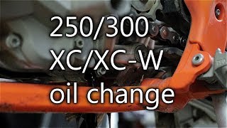 2017 2018  KTM 250 300 XC XCW oil change [upl. by Alis]