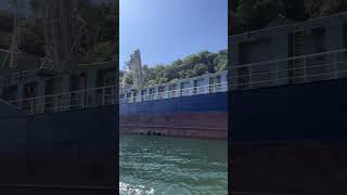 A huge cargo vessel ship near the town of Fowey ship [upl. by Attiuqehs]