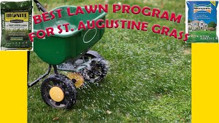 The Best Lawn Program For St Augustine Grass fertilizerpestfungusweedstiming [upl. by Jonme]