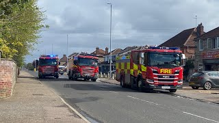 Norfolk Fire amp Rescue Service Appliances attend a Chip Shop Fire in Hellesdon Norwich [upl. by Haslett]