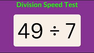 Division Speed Test  Test your Speed  Mental Math [upl. by Kaitlyn]