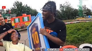 IShowSpeed reacts to KSI getting a custom signed Messi Shirt [upl. by Gies]