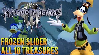 Ⓜ Kingdom Hearts 3 ▸Frozen Slider MiniGame All 10 Treasures Orichalcum [upl. by Niowtna]