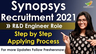 Synopsys Recruitment 2021  Step by Step Applying  Qualification  Latest IT Software Jobs 2021 [upl. by Guinevere]