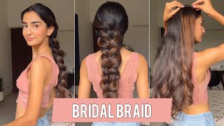 Big Braid Hairstyle For Long Hair  Indian Bridal Braid Hairstyle  Hair Extensions India shorts [upl. by Aralc]