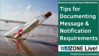 Tips for Documenting Message amp Notification Requirements Business Analyst Project Deliverables [upl. by Eamanna189]