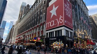 New York City LIVE Christmas in Manhattan NYC Walk Macys Windows amp Broadway [upl. by Vorster349]