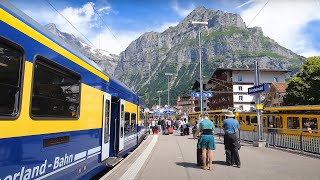 🇨🇭Riding on Fairytalelike Train from Interlaken to Grindelwald Switzerland [upl. by Ainek517]