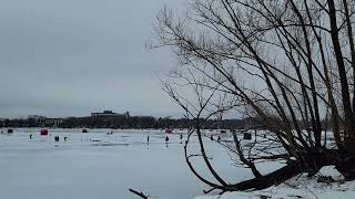 Ice Fishing on Lake Monona in Madison WI 12724 [upl. by Netsrek]