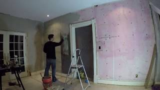 Timelapse Application of Structolite and Fiberglas Mesh for Plaster Repair [upl. by Belle]