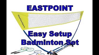 Eastpoint Easy Set Up Badminton Set Unboxing Set Up Review [upl. by Ahsenra]