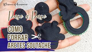 Como FORRAR ARETES EN SOUTACHE Paso a PasoTutorial SoutacheCrisanzAccesorios [upl. by Ennaecarg]