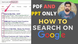 Google Secret How to search on google download pdf ppt file and minimize our results on google [upl. by Letnuhs]