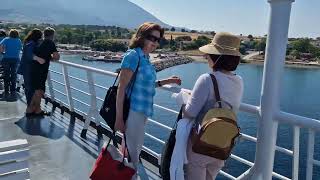 Entering Samothraki Port by Ferry Ancient greek island first contact [upl. by Bough461]