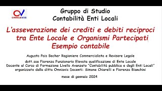 Asseverazione di creditidebiti tra Ente Locale e Organismi partecipati  PAIS BECHER 722024 [upl. by Peskoff]