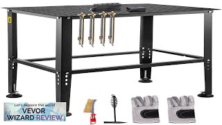 VEVOR Welding Table 36quot x 24quot Adjustable Workbench 012quot Thick Industrial Workbench Review [upl. by Egwan723]