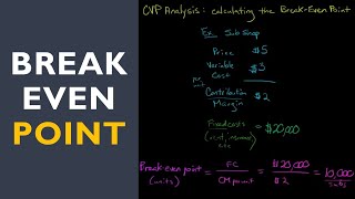 Cost Volume Profit Analysis CVP calculating the Break Even Point [upl. by Youngman]