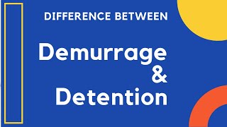 S 29 Demurrage and Detention  demurrage charges  निंदा और निरोध  ক্ষয়ক্ষতি এবং আটকানো [upl. by Oesile]