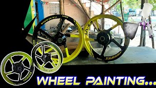 Bike wheel painting florescent yellow and blackstoppie Wraps [upl. by Massimiliano704]