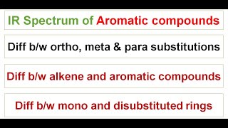 FTIR17  IR spectrum of aromatic molecules  Distinction bw ortho meta amp para  IR spectroscopy [upl. by Olegnalehcim809]