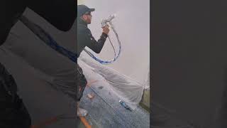 spraying silicone over existing render with the t2 spray machine [upl. by Singband569]