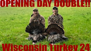 OPENING DAY DOUBLE Wisconsin Turkey Hunting 2024 [upl. by Asereht748]