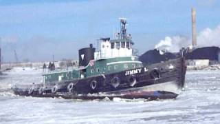 Tug Jimmy L Breaking ice in the Menominee River  Scott Best [upl. by Brookes168]