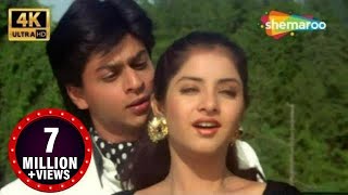 Aisi Deewangi Dekhi Nahi  4K Song  Deewana  Shah Rukh Khan Divya Bharti  Best Romantic Song [upl. by Ahsinit]