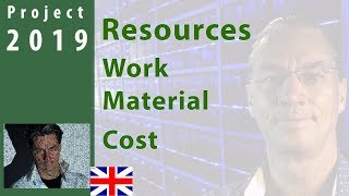 2 MS Project 2019 ● Resources ● Work ● Cost ● Material [upl. by Jeddy]