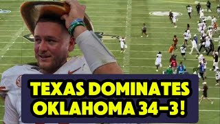 quotTexas DOMINATES Oklahoma 343 Red River Rivalry Highlights amp Recap 2024quot [upl. by Luhar]