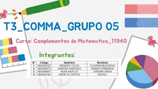 T3 COMPLEMENTOS DE MATEMÁTICA  GRUPO 05  UPN [upl. by Inalej]